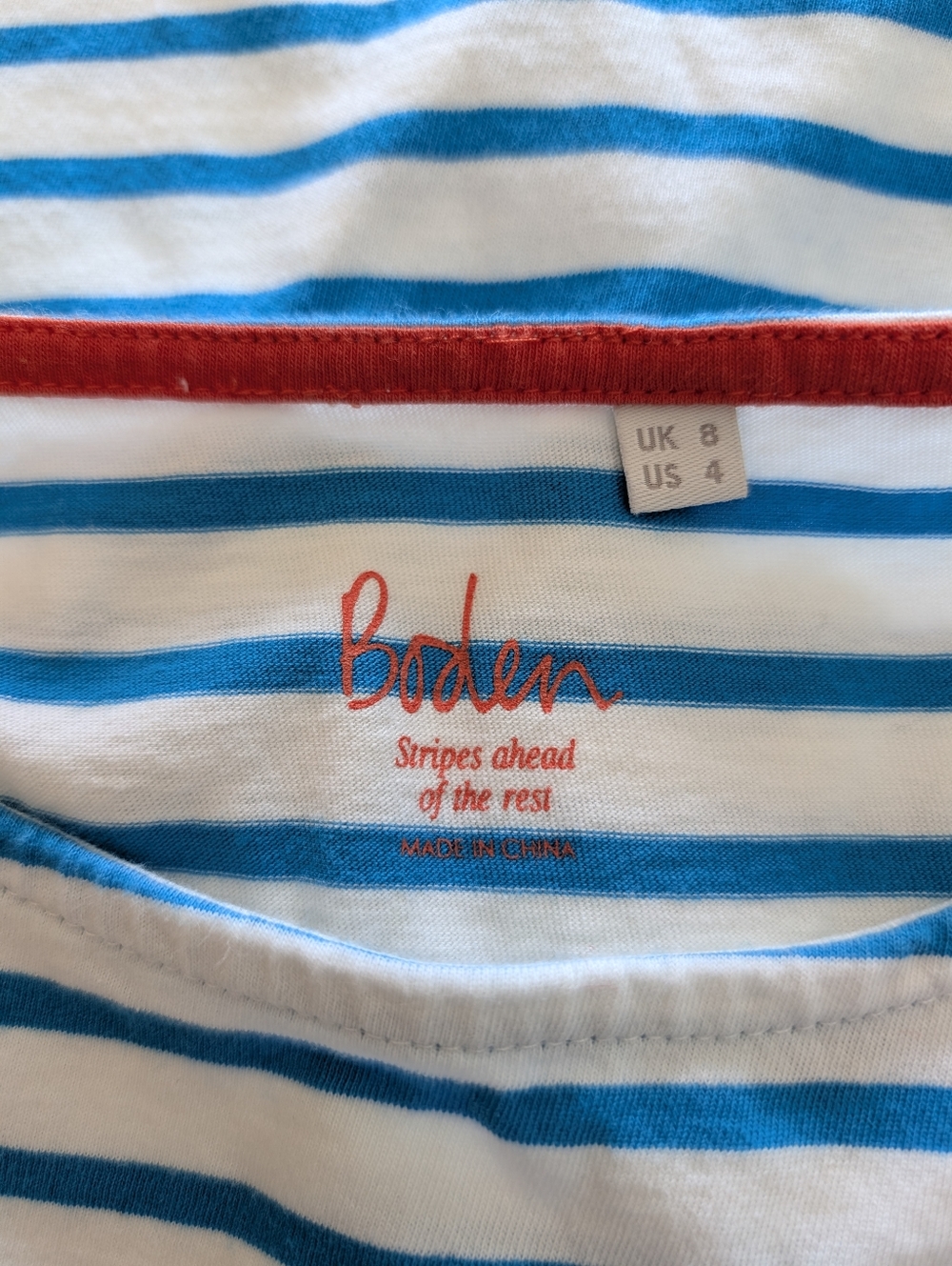 Boden Stripes Ahead Of The Rest Tee Shirt Size 4 - Picture 6 of 6